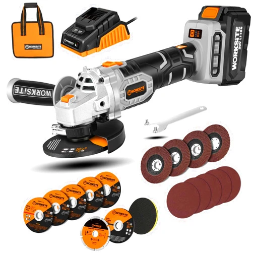 WORKSITE 20V Angle Grinder Cordless 4-1/2