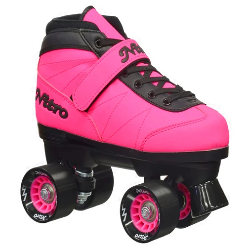 Epic Skates 2016 Epic Nitro Turbo 1 Indoor/Outdoor Quad Speed Roller Skates, Pink
