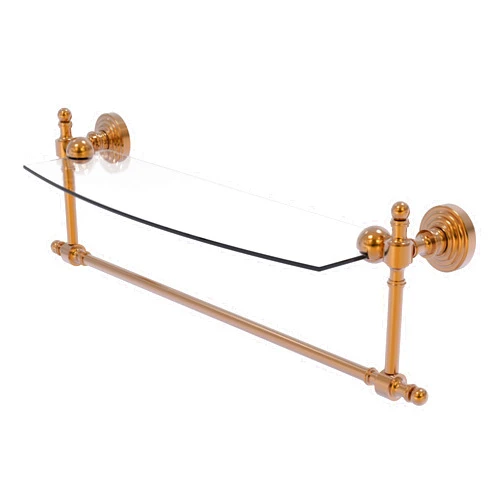 Allied Brass RW-33TB/18-BBR Retro Wave Collection 18 Inch Glass Vanity Integrated Towel Bar Shelf, Brushed Bronze