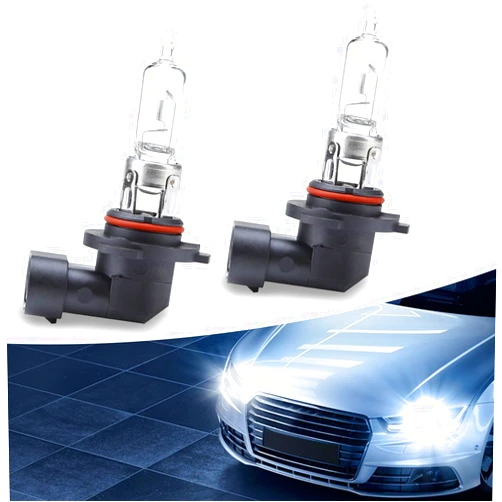 gunhunt 2 PCS Car 9005-55W Headlight Halogen Bulb, 12V Quartz Lamp Ultra-bright Beam Low/High Beam Fog Light Replacement, All-in-one Plug and Play Bulb, Universal Lighting for Car (Warm White Light)