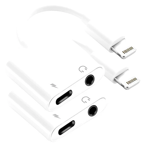 Untvie [Apple MFi Certified] 2 Pack Lightning to 3.5mm Headphone Jack Adapter, 2 in 1 Headphone Adapter Aux Audio and Charger Adapter Dongle Cable Splitter Compatible with iPhone14/13/12/11/XS/XR