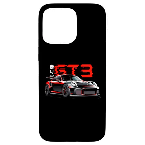 TurboForge Co. - JDM Japanese Car Art iPhone 15 Pro Max Red GT3 RS Tokyo Glitch Retro JDM Japanese Art Car Tuning Case