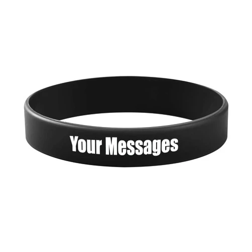 BRANDWINLITE 50 Custom Rubber Silicone Bracelets for Event Promotion Support Causes Fundraisers Motivation Awareness or Gifts.