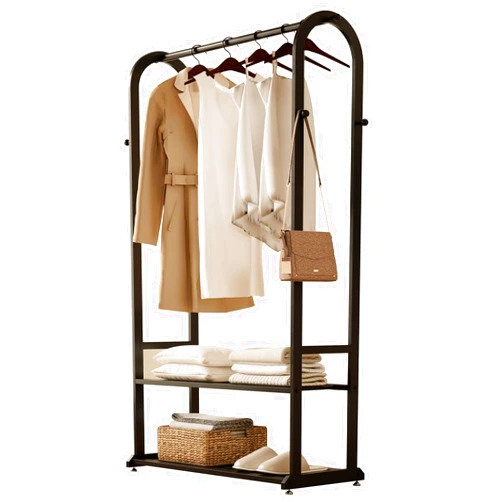 ZHBHYZ heavy duty clothes rack,black clothing rack with shelves,wardrobe rack,metal garment racks for hanging clothes, rack for clothes to hang for Bedroom, Office, Living Room (black, W:31.5)