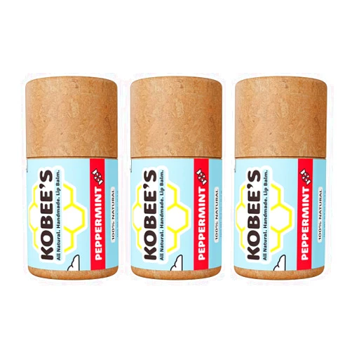 KOBEE'S ALL NATURAL. HANDMADE. LIP BALM. 3 pack - Kobeesco Lip Balm, Lip Moisturizer, Lip Cure, Lip Balm, Nourishing Lip Treatment (Peppermint)