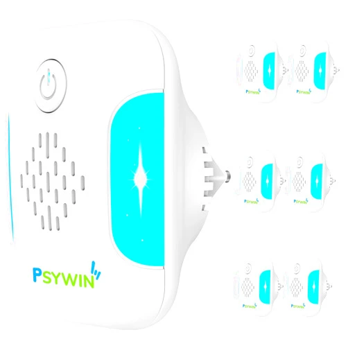 Psywin Ultrasonic Pest & Mouse Repeller, 2024 Upgraded Indoor Ultrasonic Repellent for Roach, Rodent, Mouse, Bugs, Mosquito, Mice, Spider, Ant,Electronic Plug in Pest Control, Two Mode Switching,6 Packs