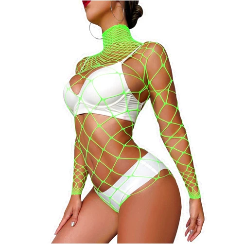 KRICJYH Lingerie for Women Sexy Bodysuit Fishnet Sparkle Rhinestone Teddy One Piece Babydoll Stripper Outfits Exotic