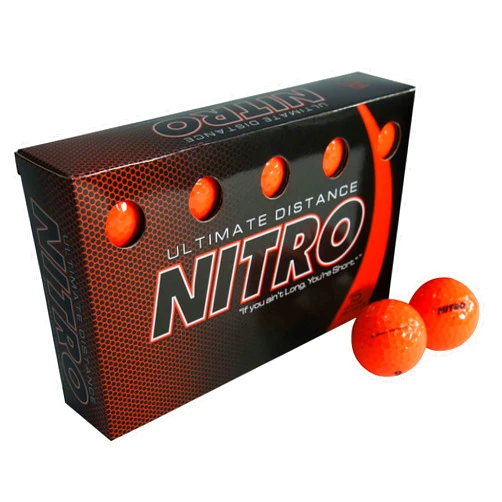 Nitro Long Distance High-Durability Golf Balls (15PK) All Levels-Nitro Ultimate Distance Titanium Core High Velocity Great Stop & Sticking ability Golf Balls USGA Approved-Total of 15-Orange