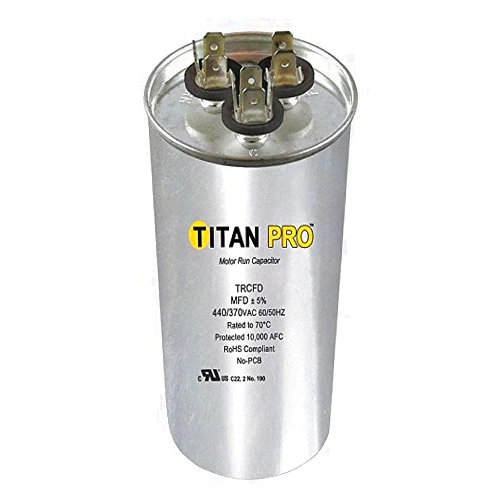 CAI - TITAN PRO Titan PRO Round Motor Dual Run Capacitor,45/5 Microfarad Rating,370-440VAC Voltage