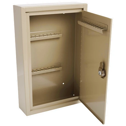 MMF Industries STEELMASTER 30-Key Uni-Tag Single-Tag Compact Steel Key Cabinet (201903003), Sand