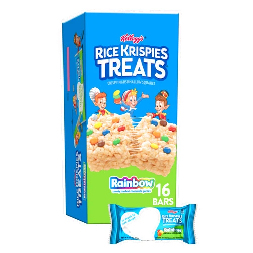 Rice Krispies Treats Marshmallow Snack Bars, Kids Snacks, Value Pack, Rainbow, 11.2oz Box (16 Bars)