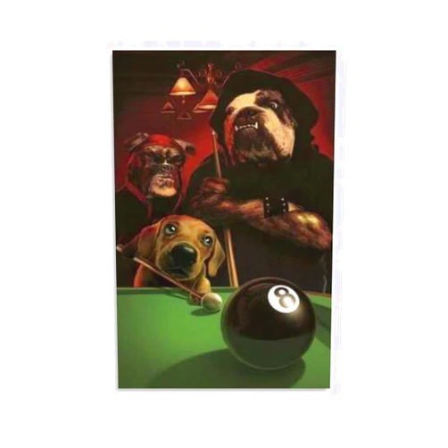 TENGHONG Dogs Playing Pool Cassius Marcellus Coolidge Painting Posters Wall Art Painting Canvas Gift Living Room Prints Bedroom Decor Poster Artworks 08x12inch(20x30cm)