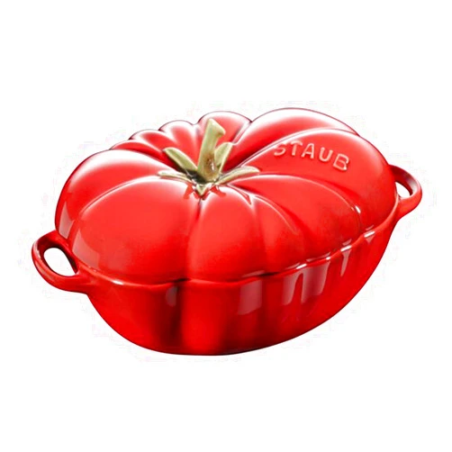 STAUB Ceramics Dutch Oven 16-oz Petite Tomato Cocotte, Cherry