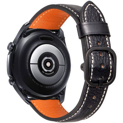 Hepsun Leather Band Compatible for Galaxy Watch 4 Classic 46mm 42mm Bands, 20mm Quick Release Watch Strap Compatible for Samsung Galaxy Watch 4 40mm 44mm/Active 2/3 41mm Band(Black)