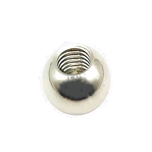 WALENI 1Pcs Steel Ball with M6/M8/M10 Threaded Hole Metric Stainless Steel Drilling Balls Female Thread Blind Hole Smooth Ball Bead DIY(18mmxM10)