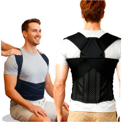 DeepLibral Back Posture Corrector Brace for Men & Women, Back-Anchored Shoulder Support, 3.1-Inch Wide Straps, Adjustable Upper Straightener & Lower Spine Support to Help Reduce Slouching, Wear Under Clothes