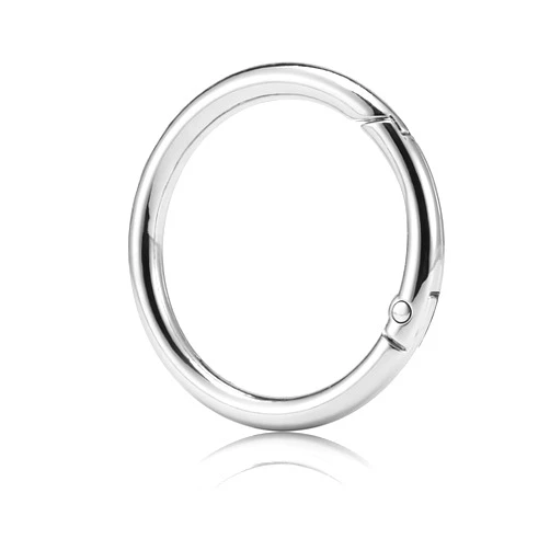 DEVPSISR 15pcs Trigger Spring O Rings Round,Metal Keychain Ring Round Carabiner Clips for Keyrings Buckle, Bags,Purses