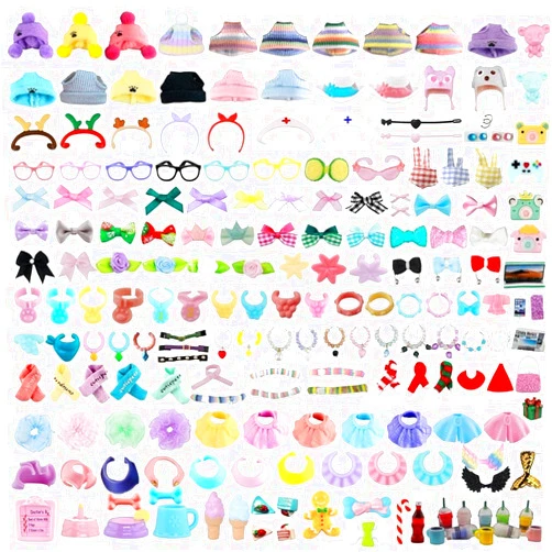 TDVOHO Accessories for lps Pets, (Random 25 pc) Hat Scarf Jacket Dress Bow Skirt Clothes Collar Foof and Drink Toy Accessories fit lps Cats and Dogs Fox Dragon Rabbit Pet Figure