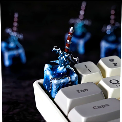 REDQIN Artisan Keycap - Sword Custom Keycaps Shine Through Keycaps Resin keycap Hanmade 1U Replace Key for Mechanical Keyboard Keycap