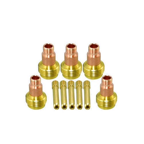 RIVERWELD TIG Gas Lens Stubby Collet Body 45V26S TIG Short Wedge Collet 4C332GS 3/32'' 2.4mm Kit for DB SR WP 17 18 26 TIG Welding Torch 10pcs