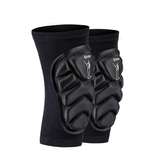 PISIQI Knee Pads Compression Leg Sleeve Knee Brace Sleeve Thickening Anti-Collision Sponge Thick EVA Foam Padding for Basketball, Football & Volleyball Hiking Wrestling Protector Gear (Black, X-Large)