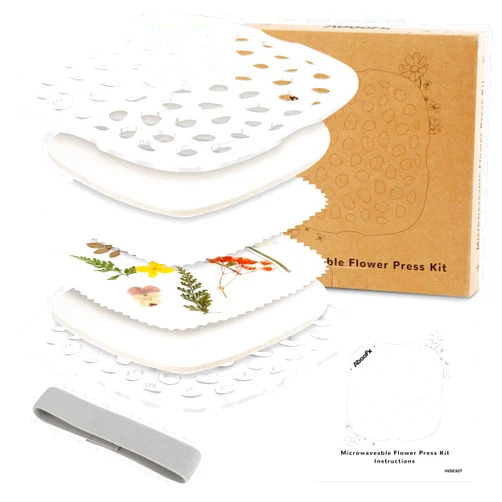 Aboofx Microwave Flower Press, Quickly Flower Pressing Kit, 6.3 x 6.3 inch Microwave Flower Pressing Kit for Adults Fast Making Pressed Plant Specimen DIY Arts and Crafts