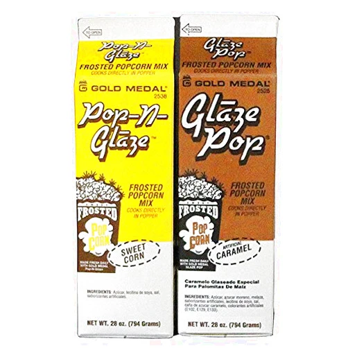 Gold Medal Frosted Caramel & Sweet Kettle Corn Popcorn Glaze Mix Set