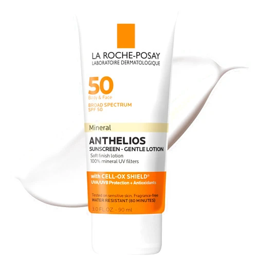 La Roche-Posay Anthelios Mineral Sunscreen SPF 50 Gentle Lotion | Broad Spectrum SPF + Antioxidants | Face & Body Sunscreen | Titanium Dioxide & Zinc Oxide Sunscreen | Oxybenzone Free | Oil Free