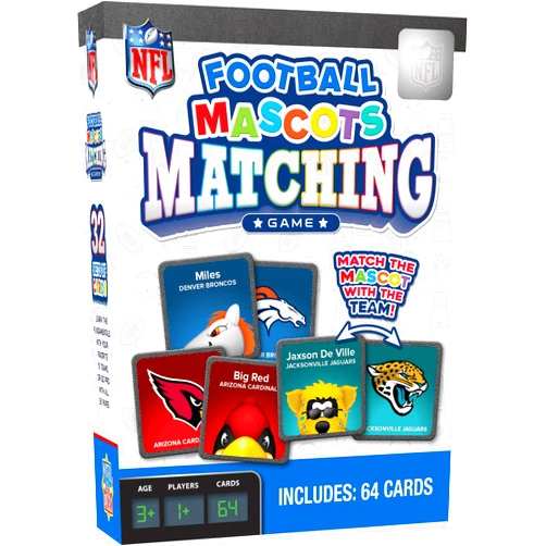 MasterPieces Sports Games - NFL Mascots Matching Game - Game for Kids and Family - Laugh and Learn