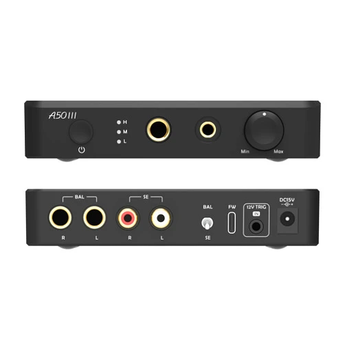 KGUSS Topping A50 III NFCA Headphone amp Pre-Amplifier - SE/BAL Input 6.35mm Single-dended 4.4mm Balanced Jack 3500mW x2 Powerful Output (A50III Black)