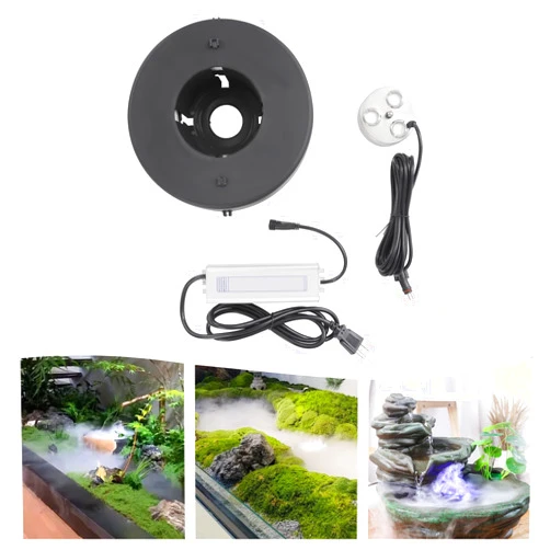 YIYIBYUS Ultrasonic Mist Maker 3 Head Ultrasonic Fogger Mist Maker Air-cooled Fog Machine Water Pond Air Humidifier W/Transformer for Greenhouse Humidity Generation