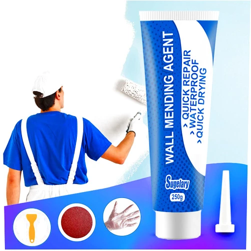 Sugelary Spackle Wall Repair Kit with Scraper, Self-Adhesive Non-Toxic Dry Wall Repair Kit, Wall Mending Agent Quick and Easy Solution to Fill The Holes for Home Wall, Plaster Dent Repair