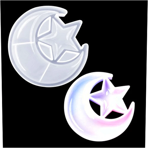 Rolin Roly Resin Tray Moulds Star Moon Jewelry Tray Resin Serving Tray Mould Storage Box Moulds Large Resin Epoxy Silicone Casting Moulds DIY Resin (1pcs Star Moon Resin Mold)