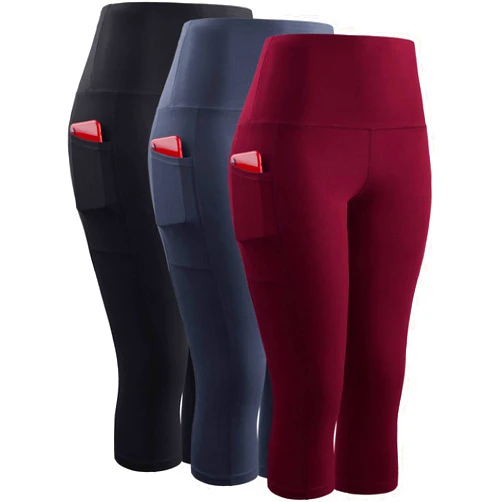 NELEUS Women's Yoga Running Capris Tummy Control High Waist Workout Pants