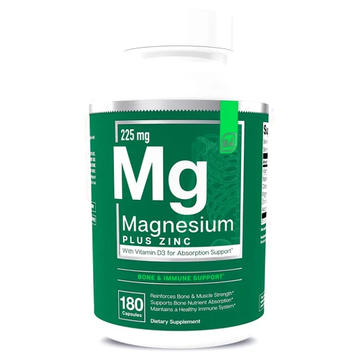 Essential Elements Magnesium Plus Zinc with Vitamin D3 | Scientifically Formulated Heart, Bone & Muscle Support | 225mg Triple-Strength Magnesium Complex with Glycinate, Malate, Citrate | 180 Count