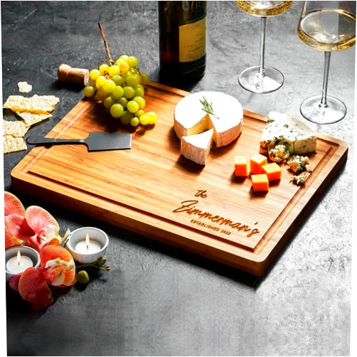 GIFTS TO ENGRAVE Personalized Cutting Board, Custom Bamboo Engraved Charcuterie Boards - Best Present for Wedding, Bridal Shower, Engagement, Anniversary, Housewarming, Gift Idea for Couples Bride, Parent, Family