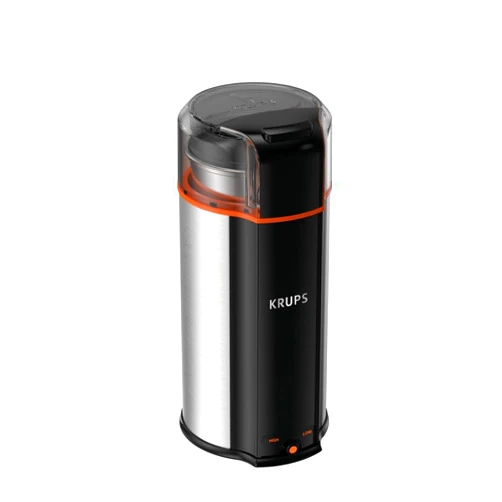 KRUPS: 3oz Coffee Grinder, Ultimate Silent Vortex Plastic and Stainless Steel Grinder with Removable Bowl Mess-Free, 8 Times Quieter, 2 Speeds 240 Watts,Dry Herbs,Dishwasher Safe,12 cups ground Silver