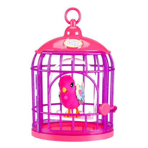Little Live Pets - Lil' Bird & Bird Cage: Tiara Twinkles, New Light Up Wings with 20 + Sounds, and Reacts to Touch