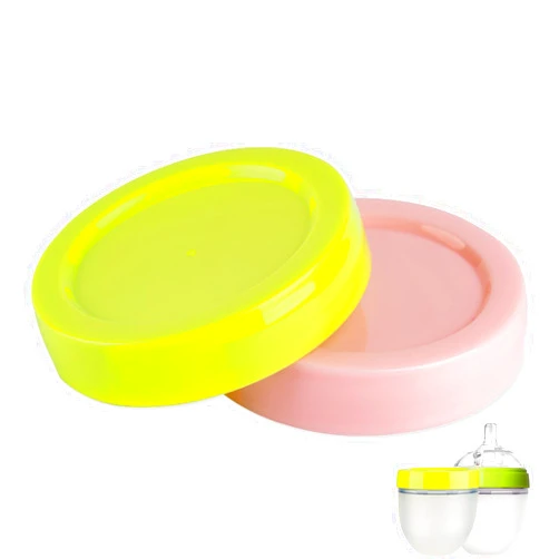 EESC2Y (2-PCs) Travel Bottle Caps Compatible with Comotomo Bottles, Storage Caps Lids for Como tomo Bottles - Pink Green