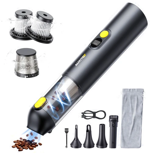 AUXITO Car Vacuum Portable Cordless Vacuum for Car with 14000Pa Powerful Suction, Handheld Vacuum Cleaner Blow & Suction 2 in 1, Small Car Vacuum Cleaner Hand Held Vacuum for Car, Home, Pet, Office