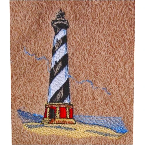Big Black Horse LLC Bath Towel Set with Embroidered Hatteras Lighthouse