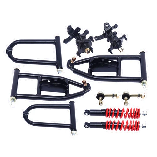 Gdrasuya10 12'' Front Suspension Shock Swing Arm Full Kit Upper Lower Steering Knuckle Spindle Kit For ATV Quad Bike Go Kart Buggy DIY Parts Front Suspension Swingarm Assembly 3 Holes Flange