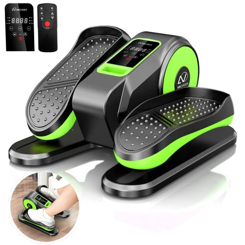 ANCHEER Under Desk Elliptical Machine, Ellipse Leg Exerciser for Seniors with 12 Adjustable Speeds, Quiet & Portable Electric Seated Pedal Exerciser with Remote Control