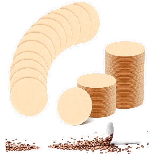Prudiut 400Pcs Replacement Coffee Filter Paper, 2.5in Unbleached Natural Round Coffee Filter Coffee Accessories Compatible with Aeropress Coffee Makers