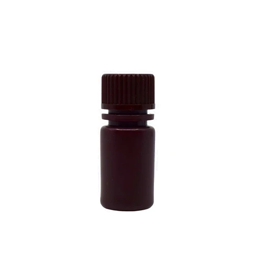 EISCO Reagent Bottle, Amber, 15mL - Narrow Mouth with Screw Cap - HDPE