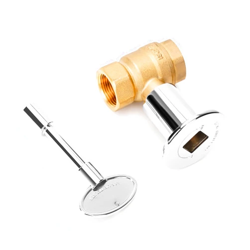 Stanbroil Straight Quarter-Turn Shut-Off Valve Kit for NG LP Gas Fire Pits with Polished Chrome Flange and Key- 3/4