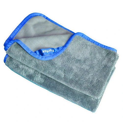 Furfox Car Drying Towel Gray 2-Pack 600 GSM Lint-Free Detailing Cloth Rapid Drying Large Car Towels (19.7 inch x 23.6 inch)