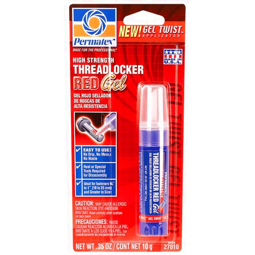 Permatex 27010 High Strength Threadlocker Red Gel Twist, 10 g
