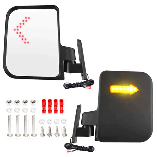ILSKW Golf Cart Mirror Universal with Turn Signal Light Golf Cart Side Mirrors Rear view Mirrors for Club Car Ezgo Yamaha Side Mirrors Golf Cart for Club Car EZGO Yamaha
