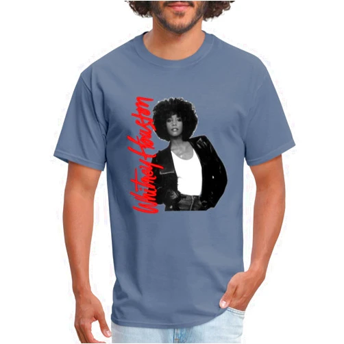Spreadshirt Whitney Houston Pink Nameplate and Photo Men's T-Shirt